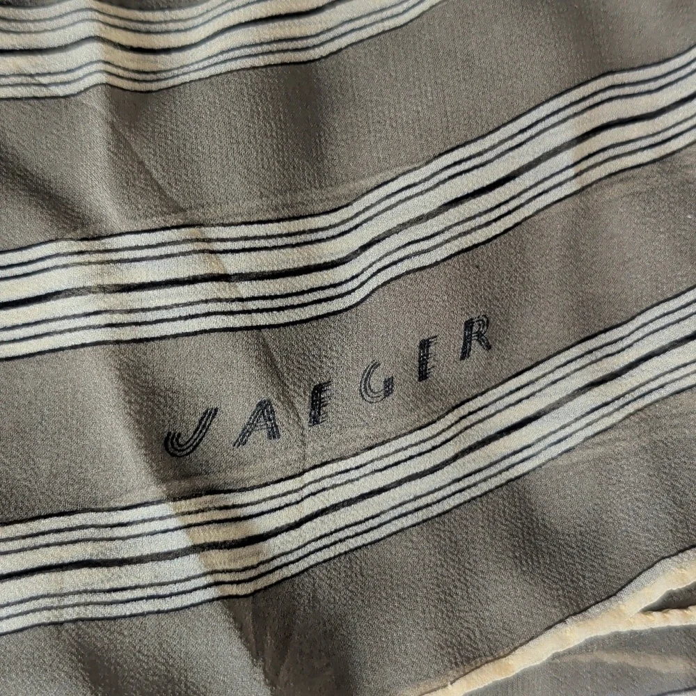 Jaeger Vintage Olive Green Butterfly Scarf